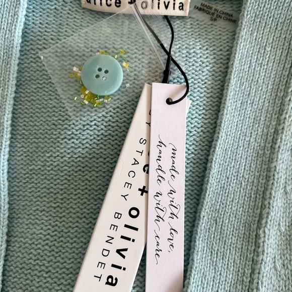 ALICE + OLIVIA BRADFORD LEMON EMBROIDERED GRANDPA CARDIGAN - Picture 4 of 16